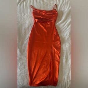 Windsor Strapless Shimmering Orange Dress